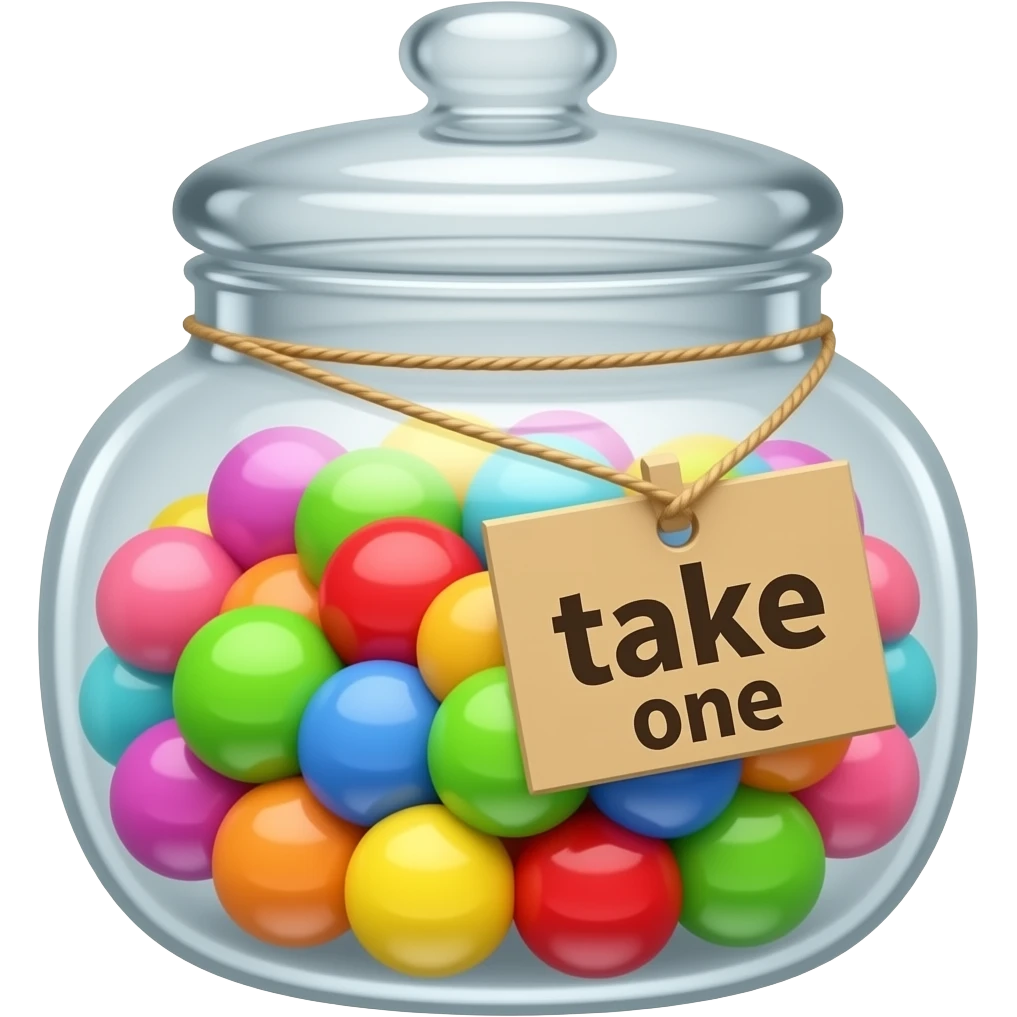 Candy jar with sign take one emoji