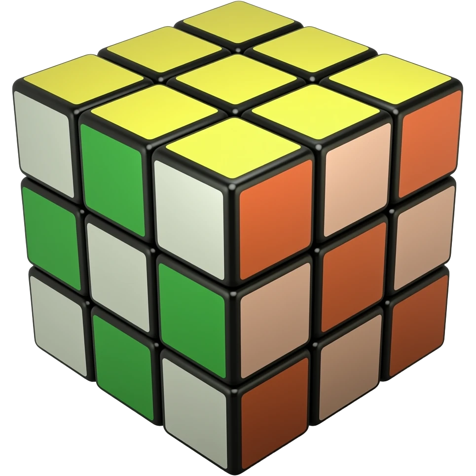 A classic 3x3 rubix cube emoji