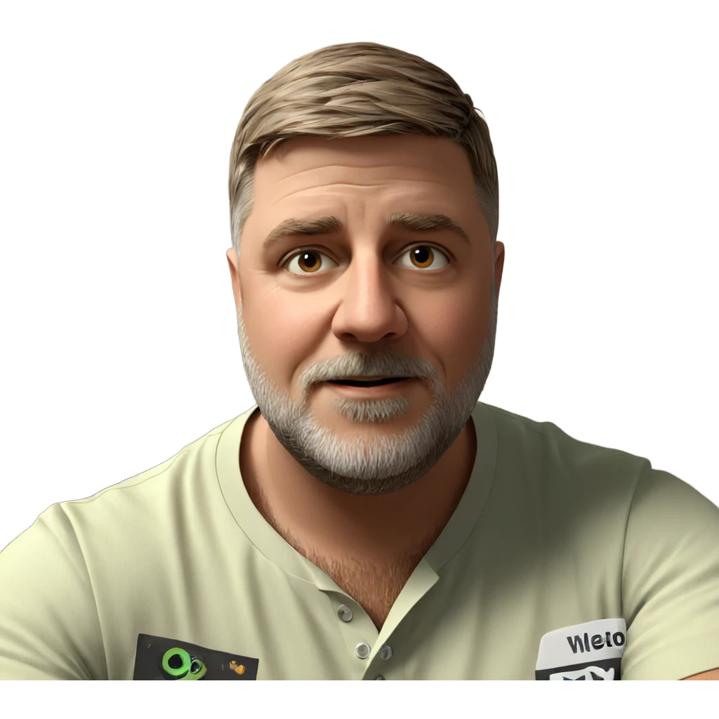 indoor male portrait with beard emoji