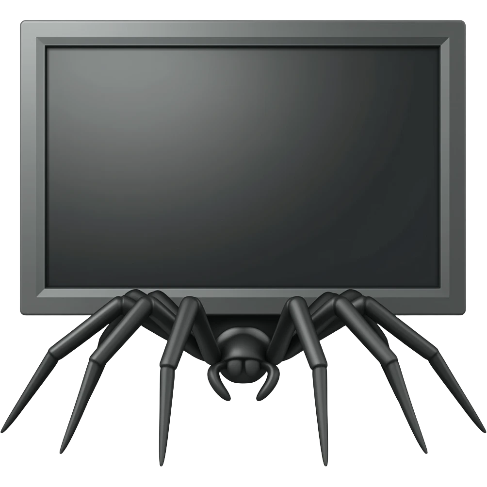 A TV with spider legs emoji