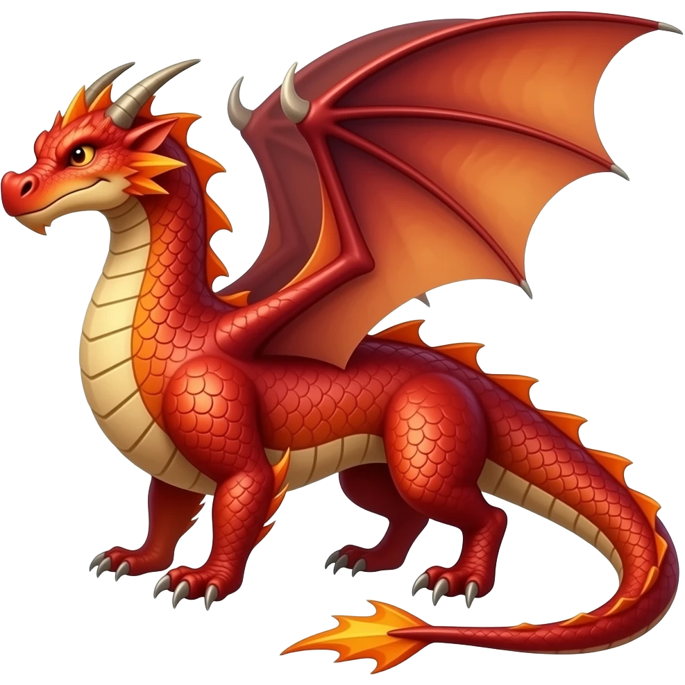 Red fire dragon emoji