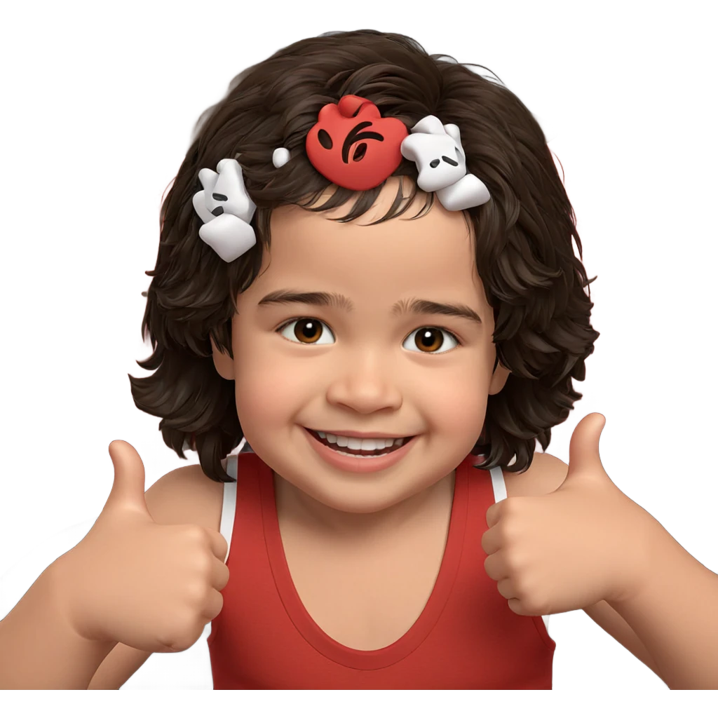 smiling boy with thumbs up emoji