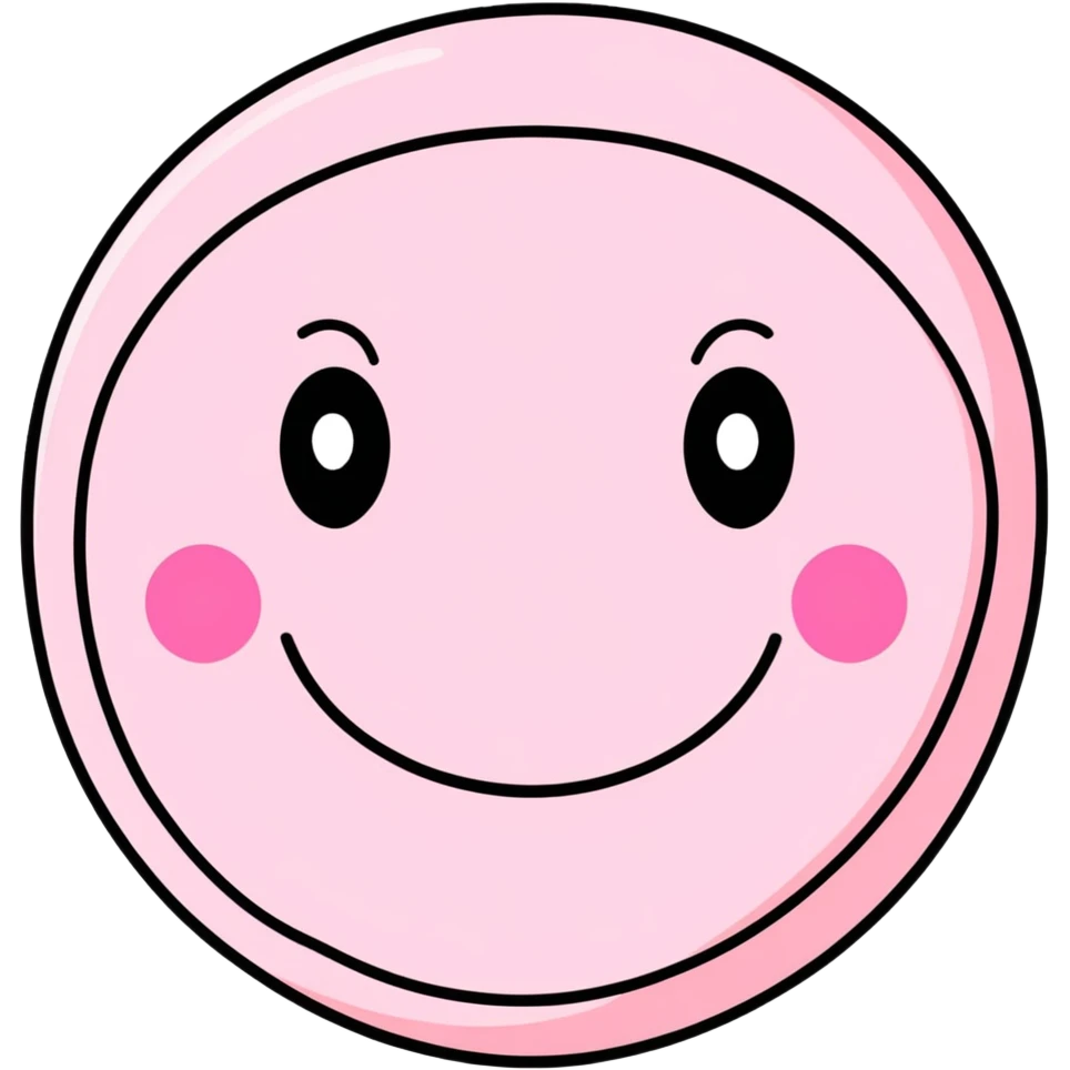 Pink smiley face emoji