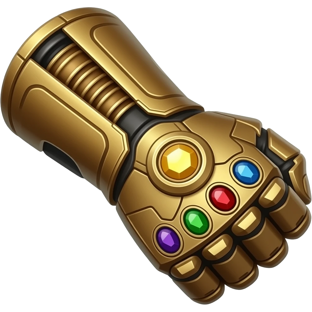 Iron man infinity stones arm glove, turn opposite. i said infinite stones emoji
