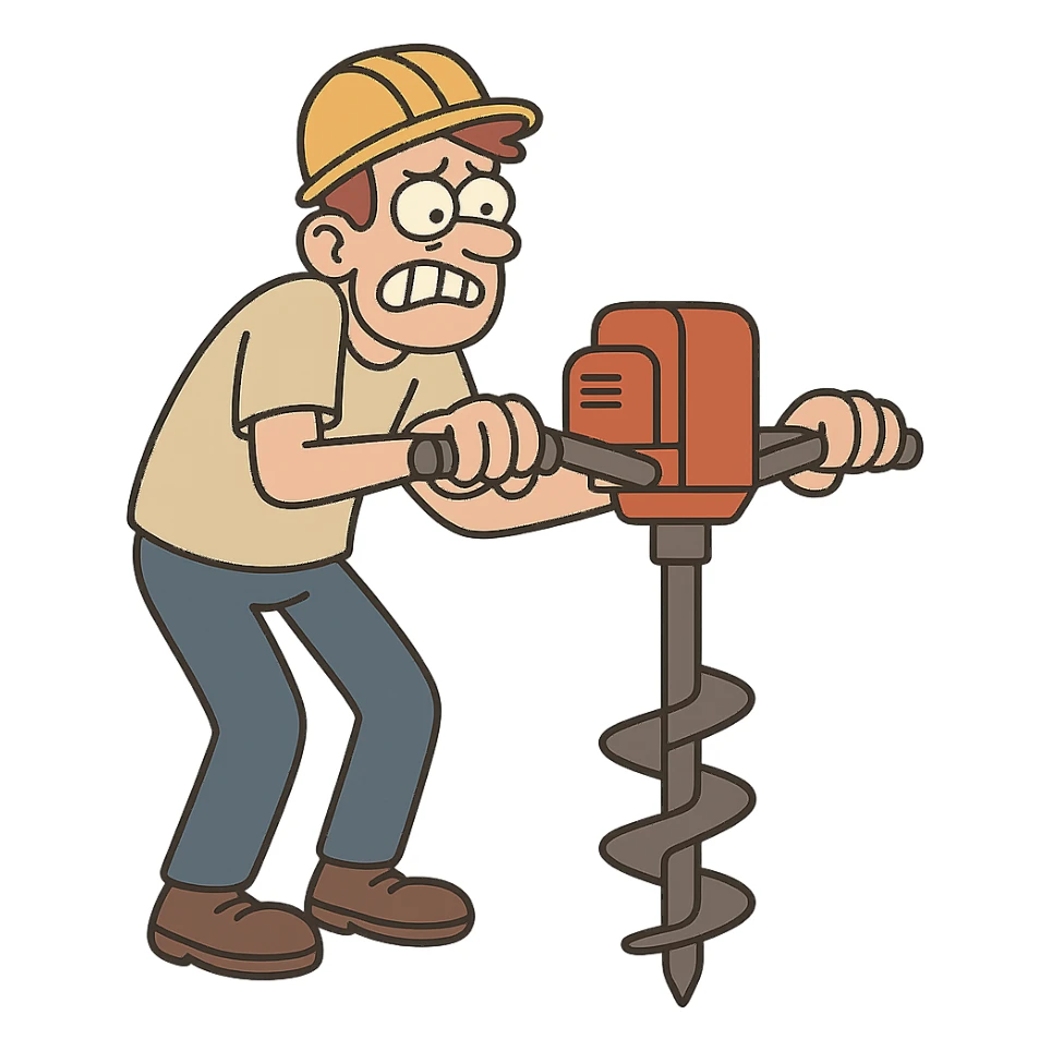 hollow stem auger drilling machine, transparent background sticker