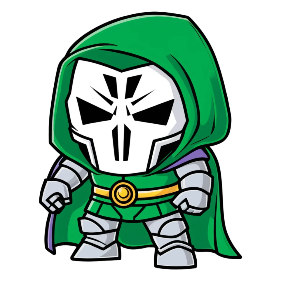 doctor doom metal mask sticker