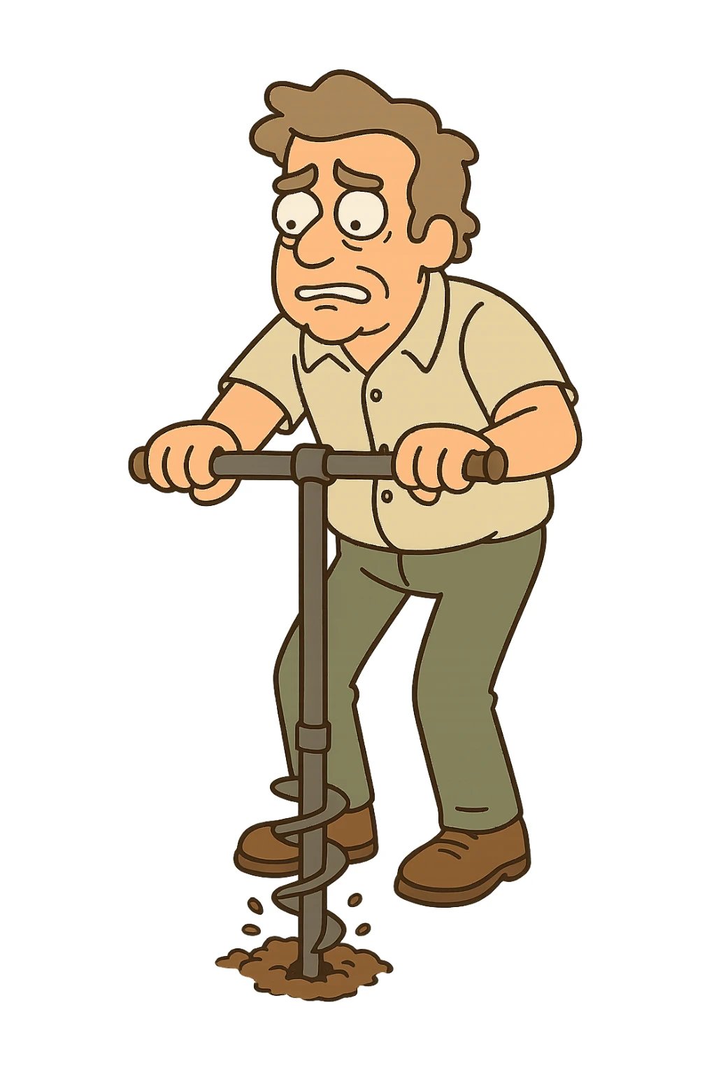 hollow stem auger drilling, transparent background sticker