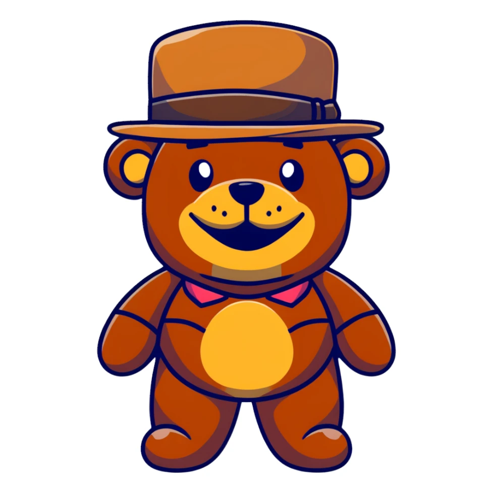 Freddy Fazbear with hat sticker