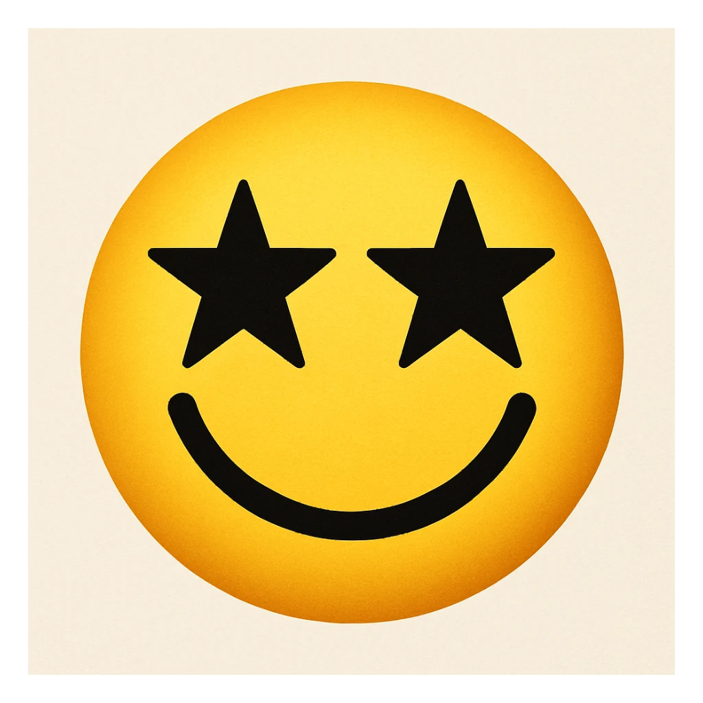 yellow face with star eyes sticker