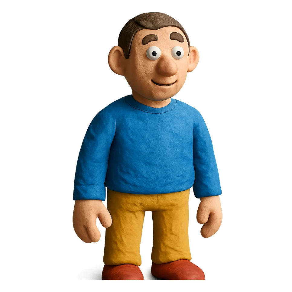 claymation style man sticker