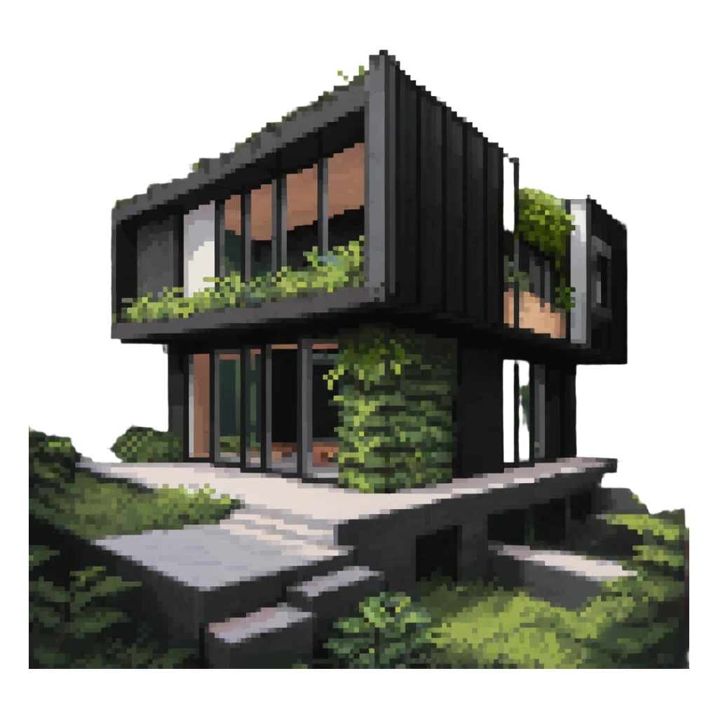 eco-friendly retreat under construction with greenery sticker