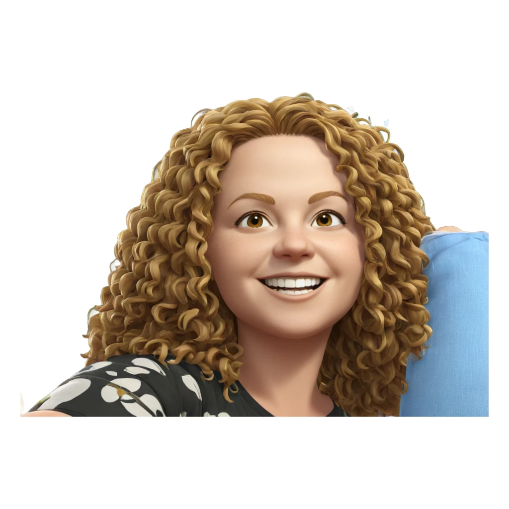 smiling girl under a tree sticker