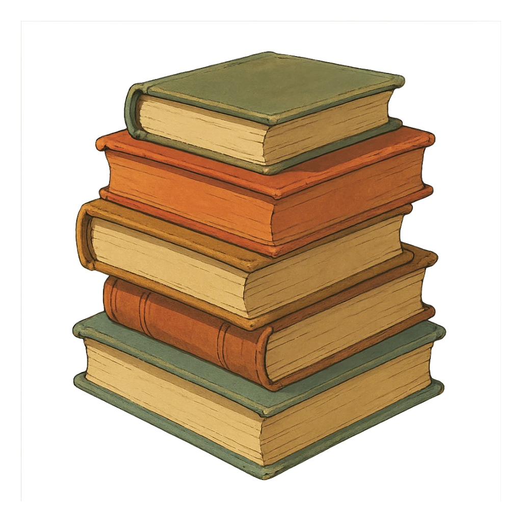 stack of books sticker
