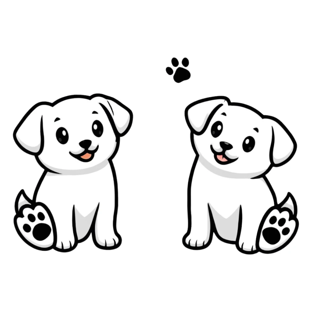 two puppy paws sticker