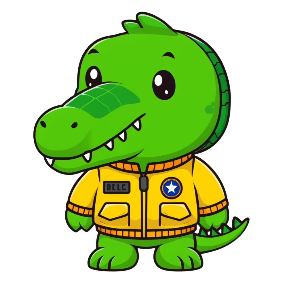 crocodile as a bomber pilot sticker
