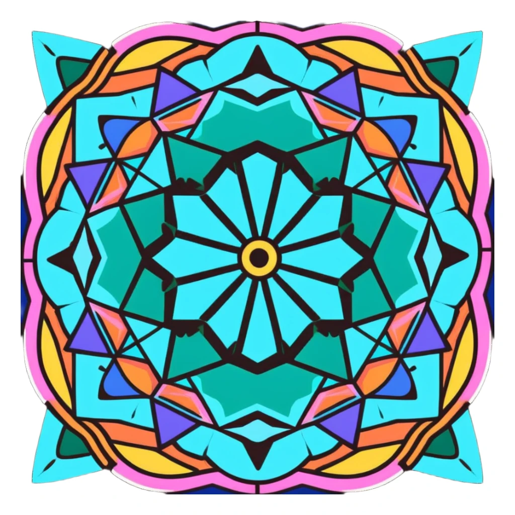 kaleidoscope effect vibrant colors sticker