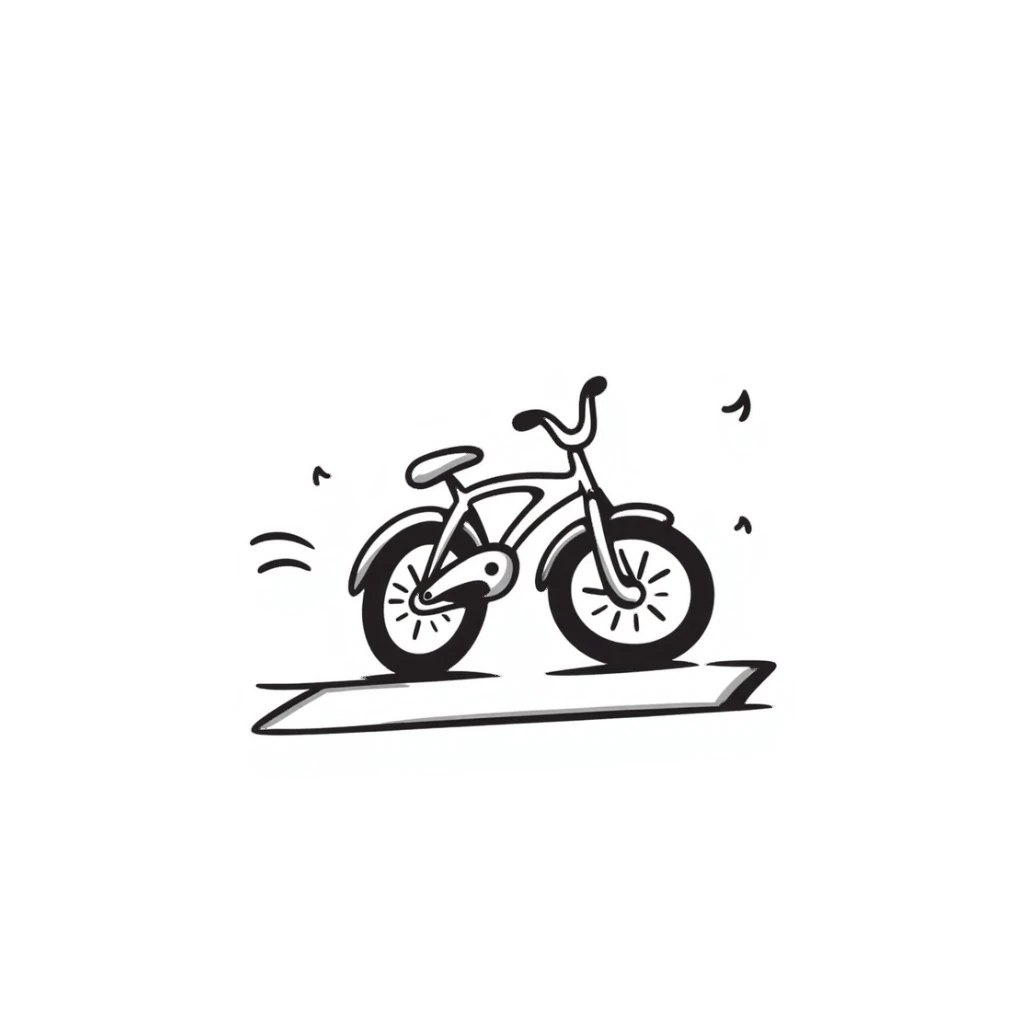 bike hand drawn doodle style sticker