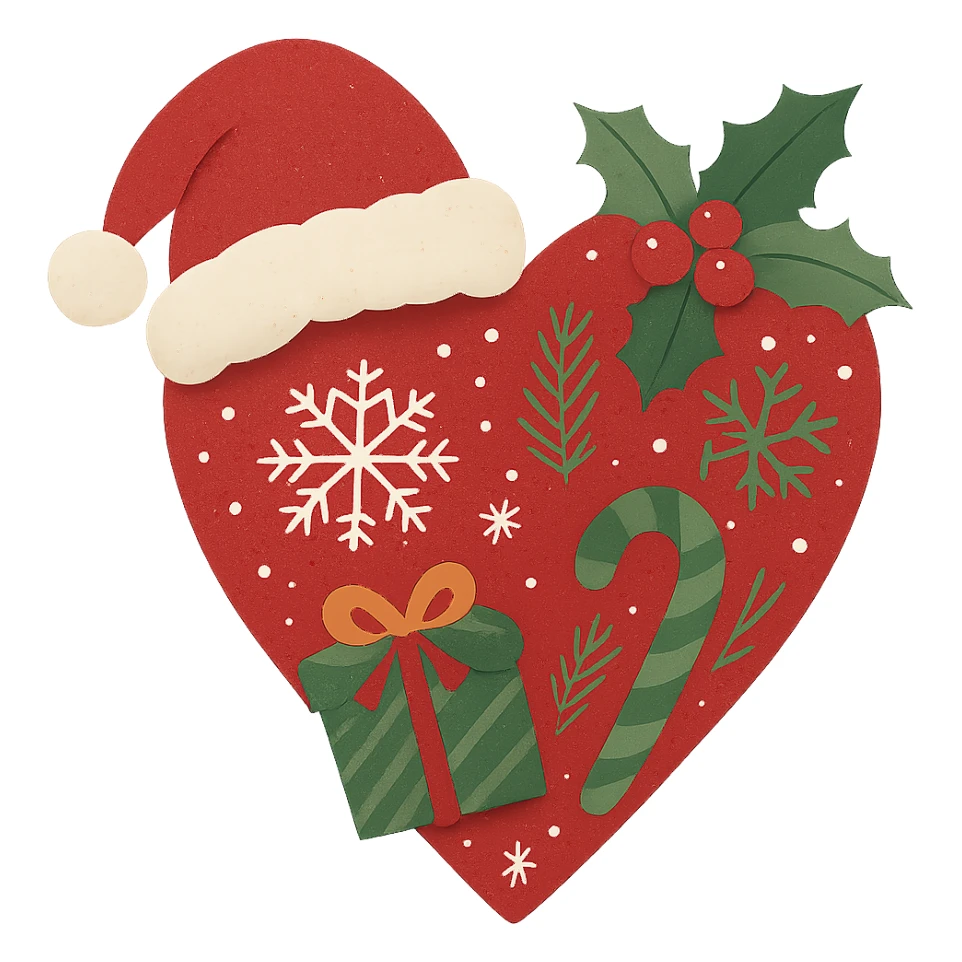 heart with Christmas theme,, remove background sticker