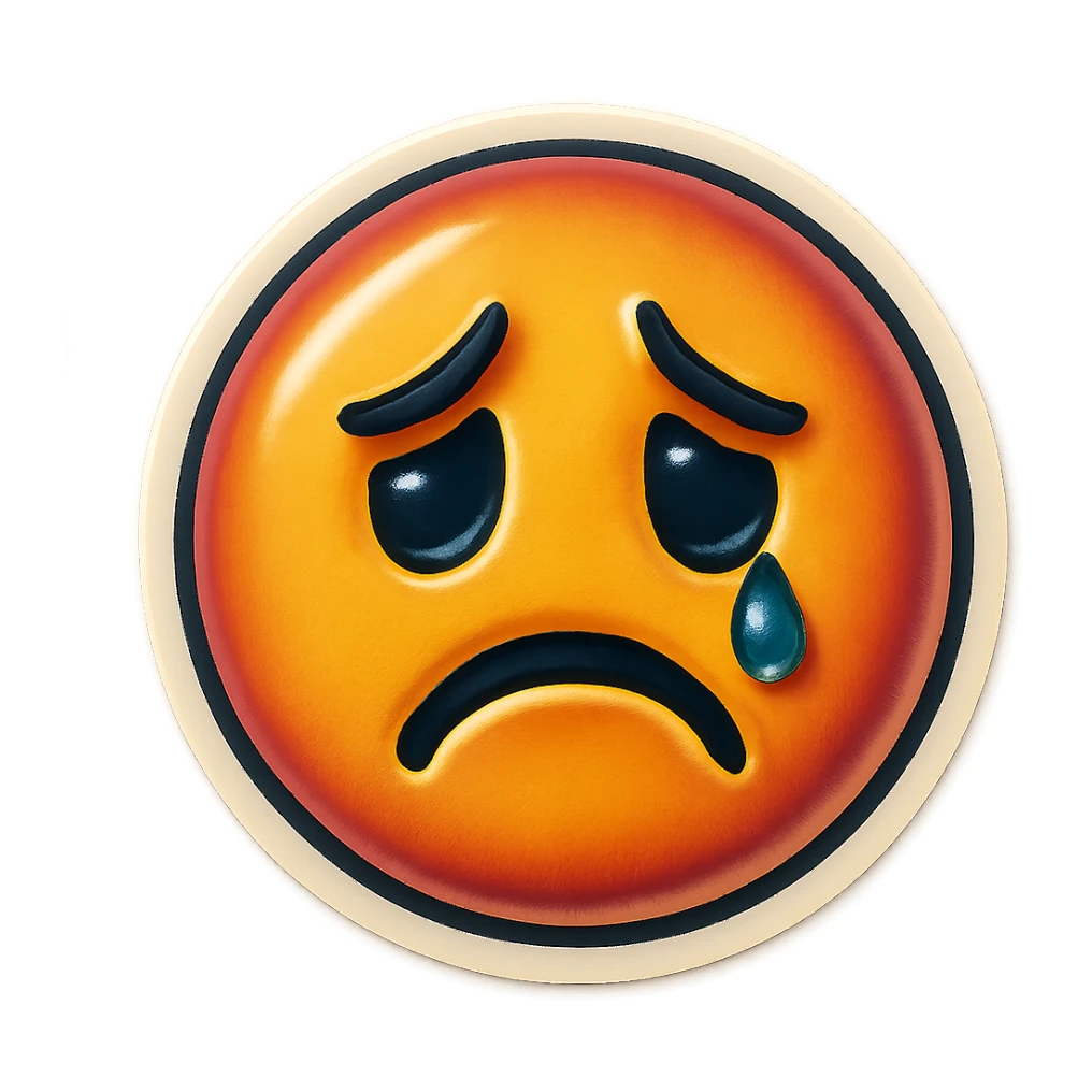 sad human face sticker style sticker