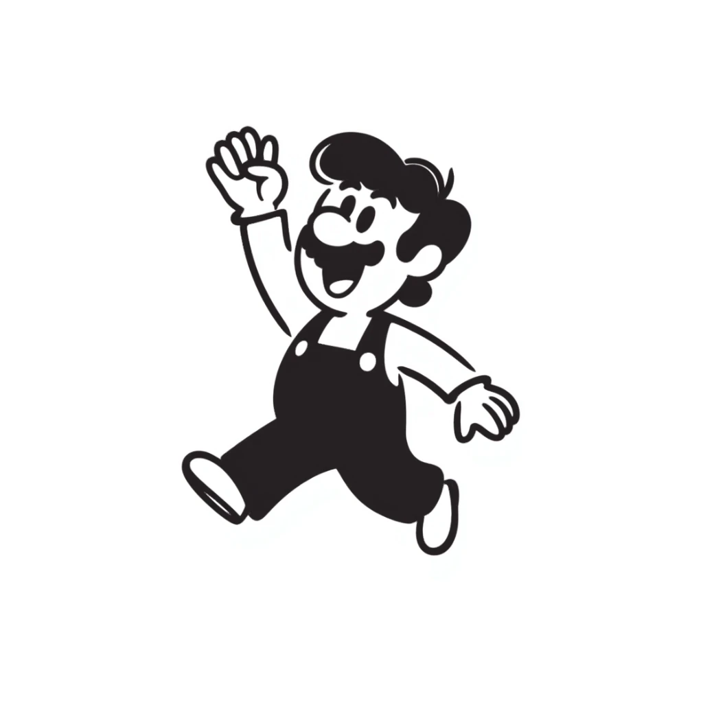 Mario, classic video game character sticker