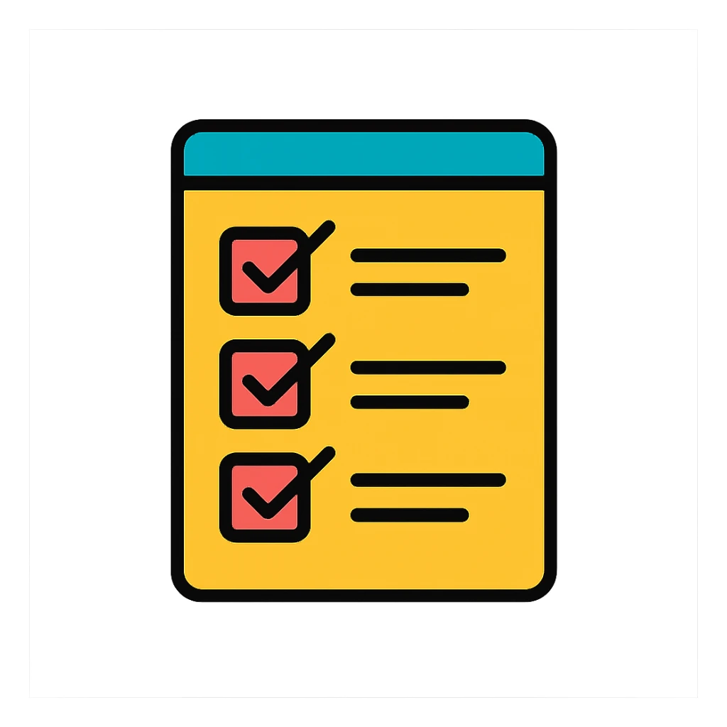 checklist icon, clean and simple, modern style sticker