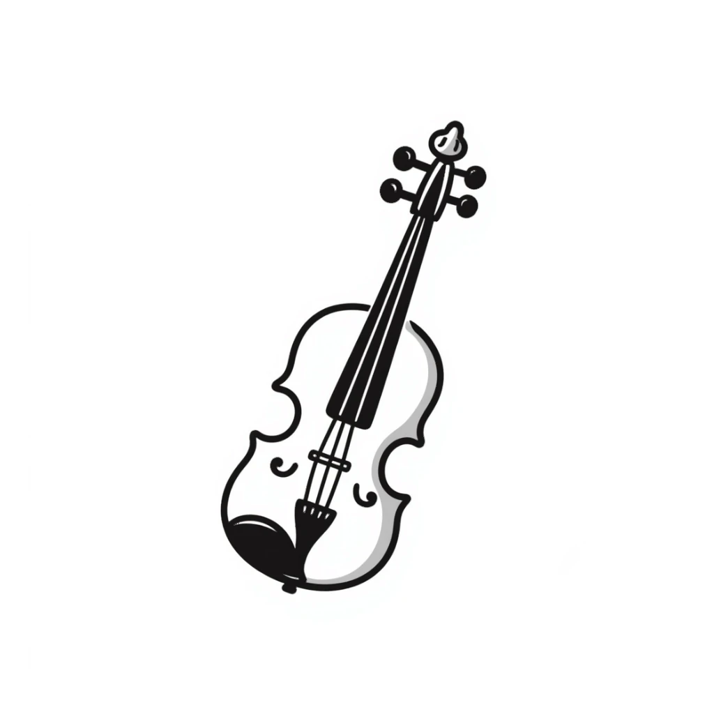 hand drawn violin sticker