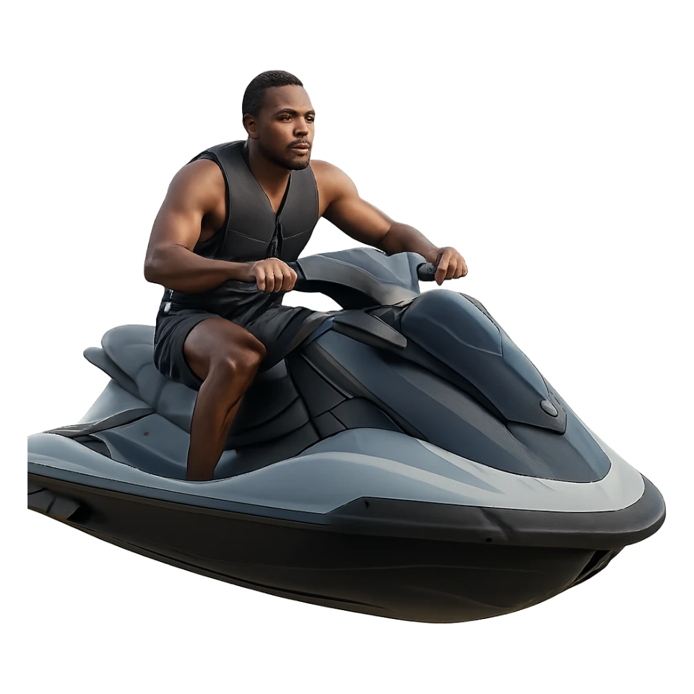 black man on a jet ski sticker