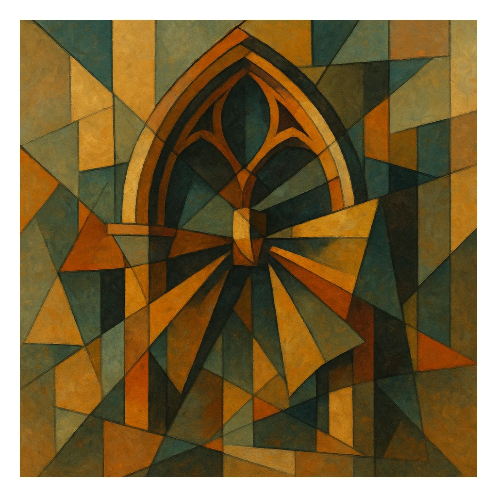 gothic bow, cubist abstraction style sticker