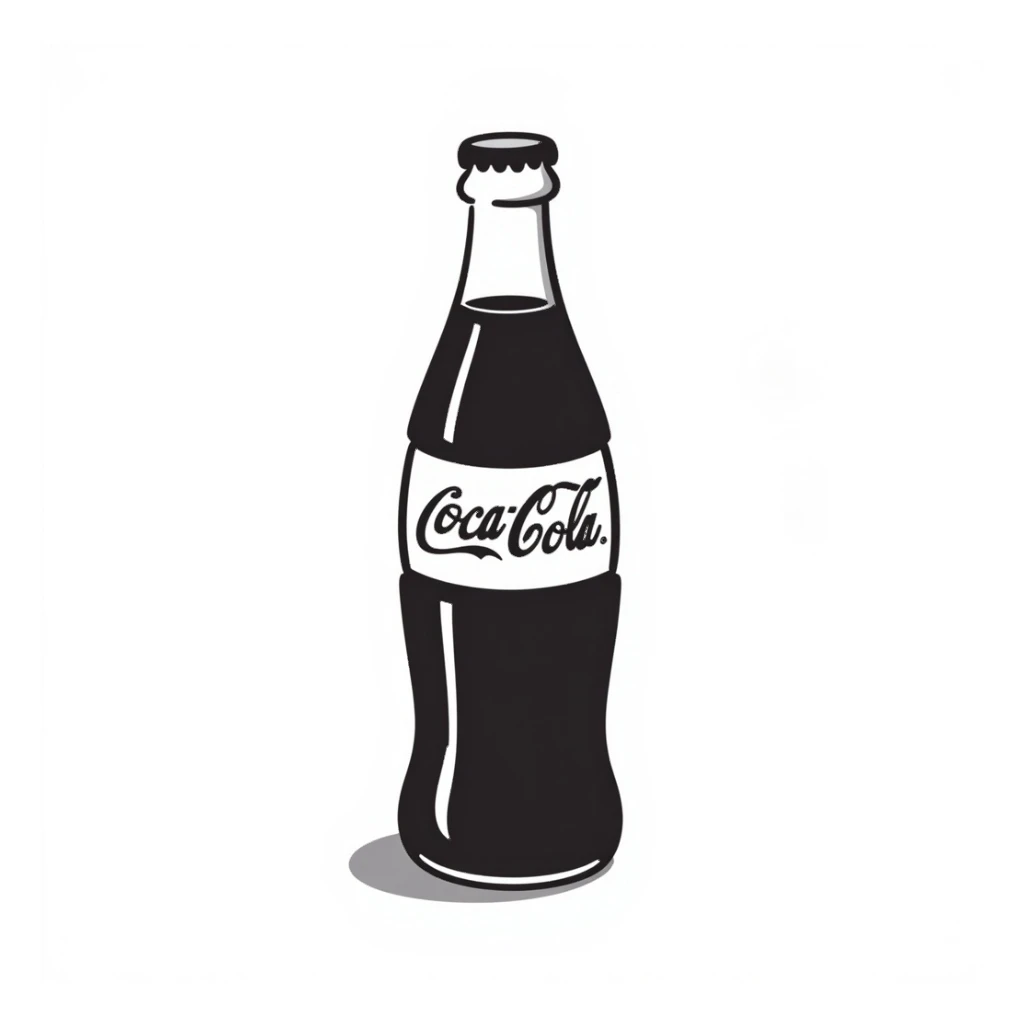 coca cola bottle hand drawn doodle style sticker