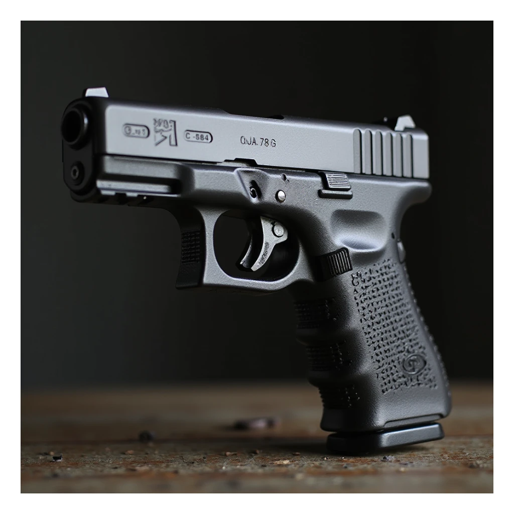 a Glock pistol, realistic style sticker