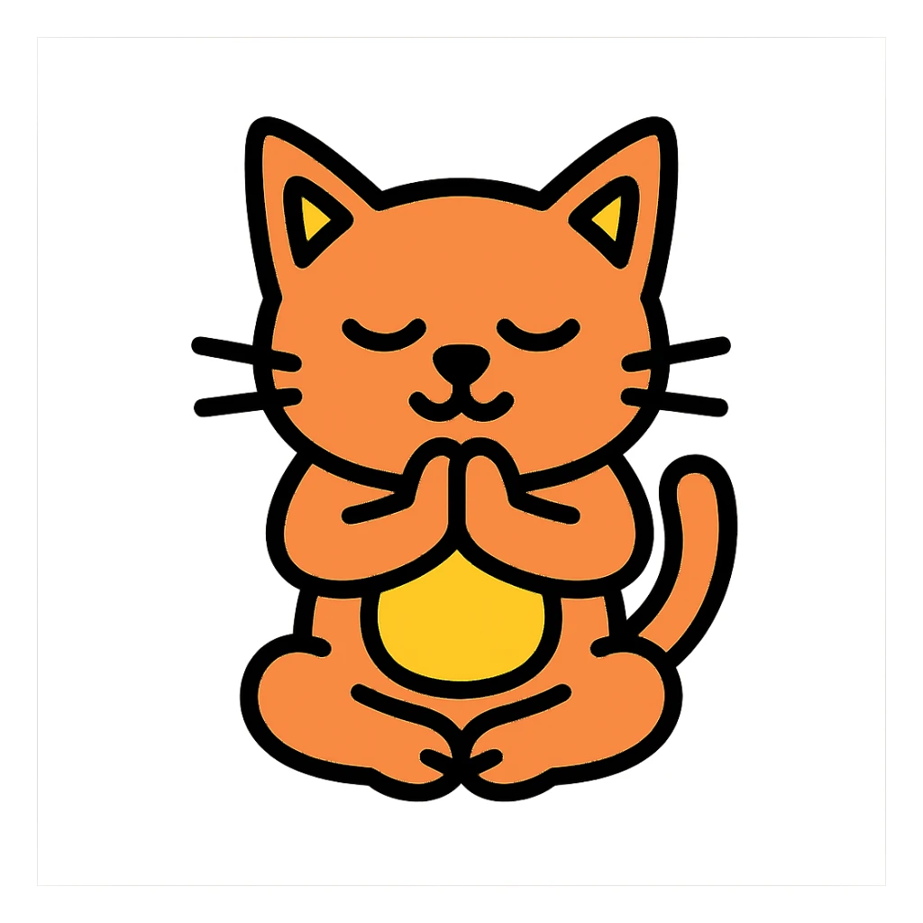 cat in a prayer pose sticker