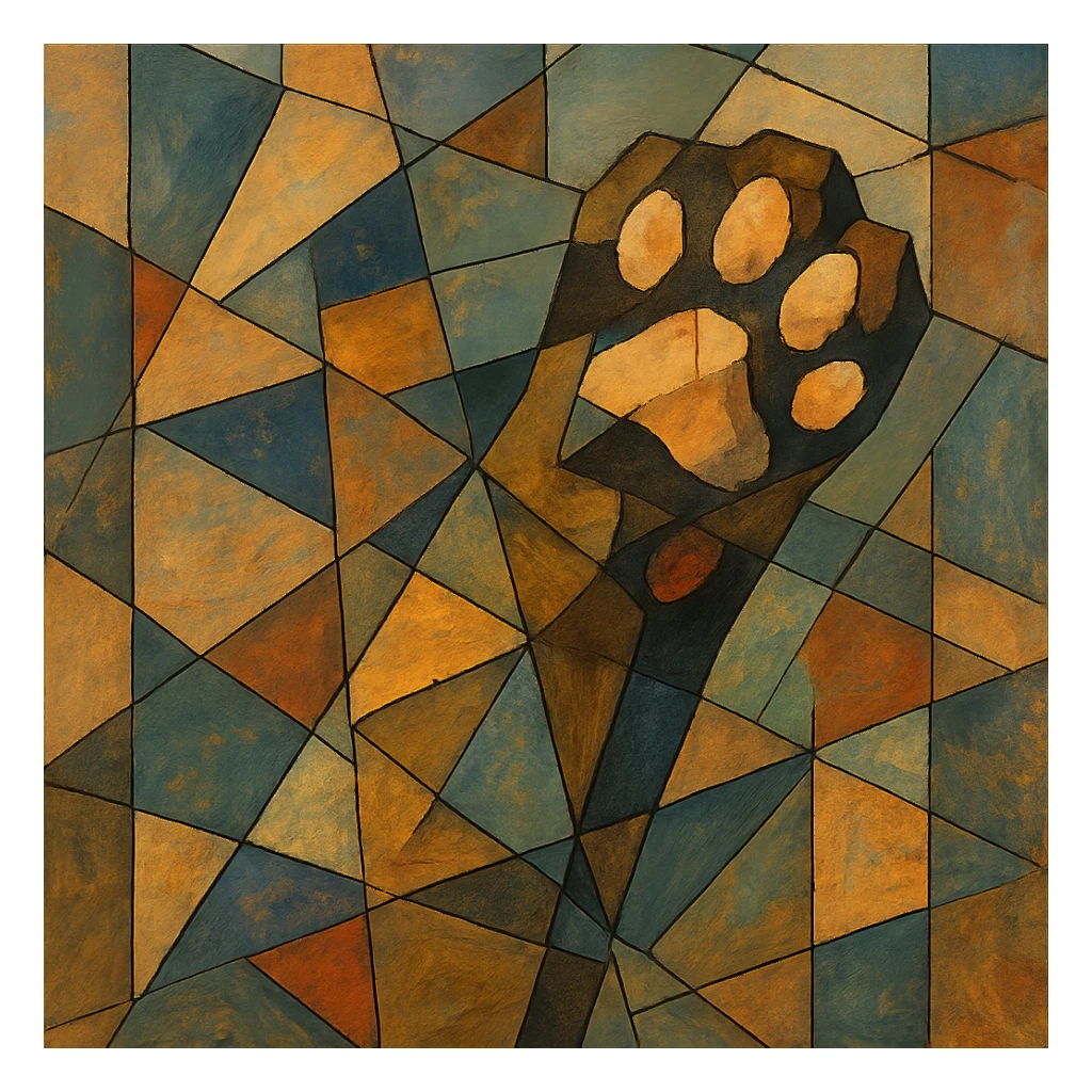 cat paw, geometric shapes sticker