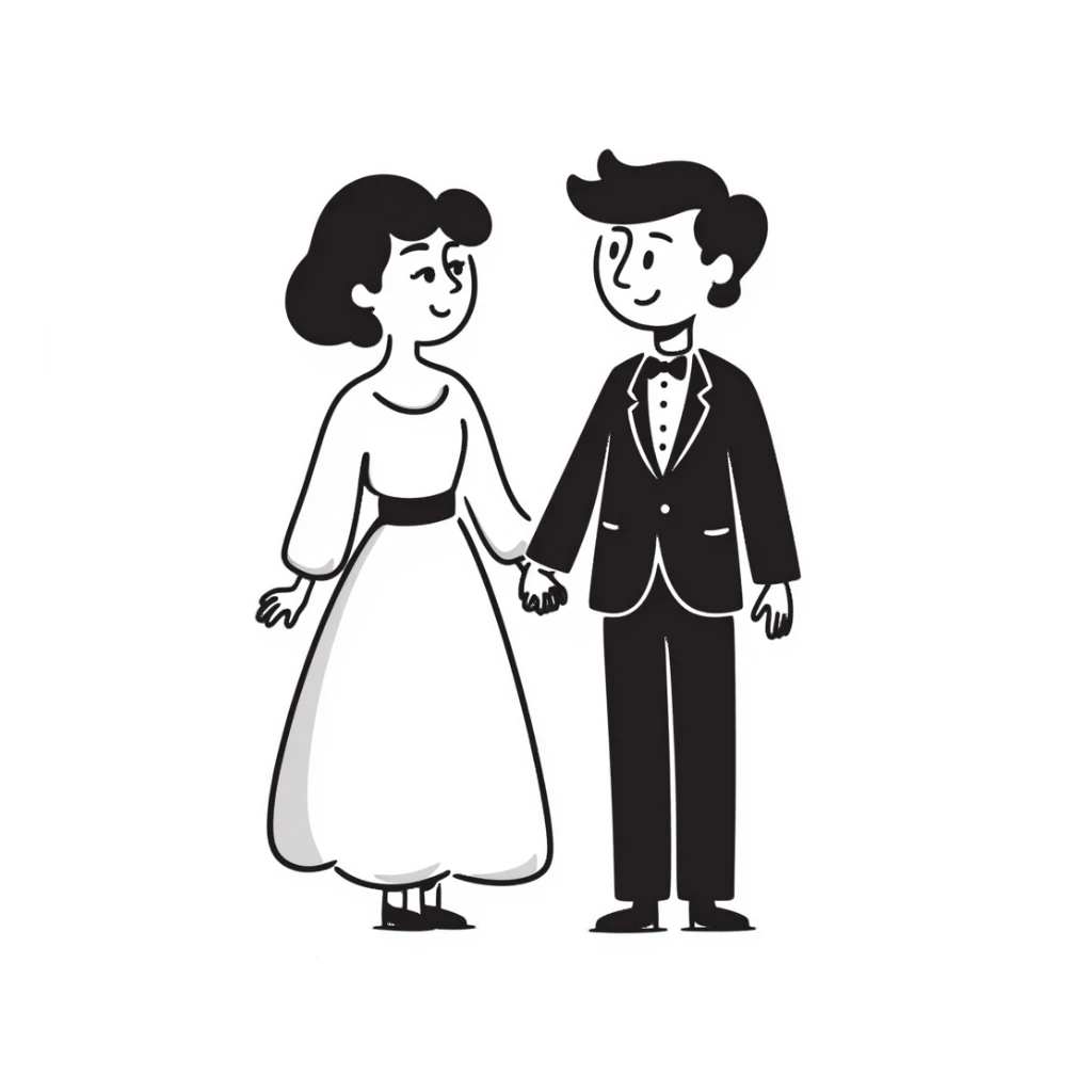 A wedding couple sticker