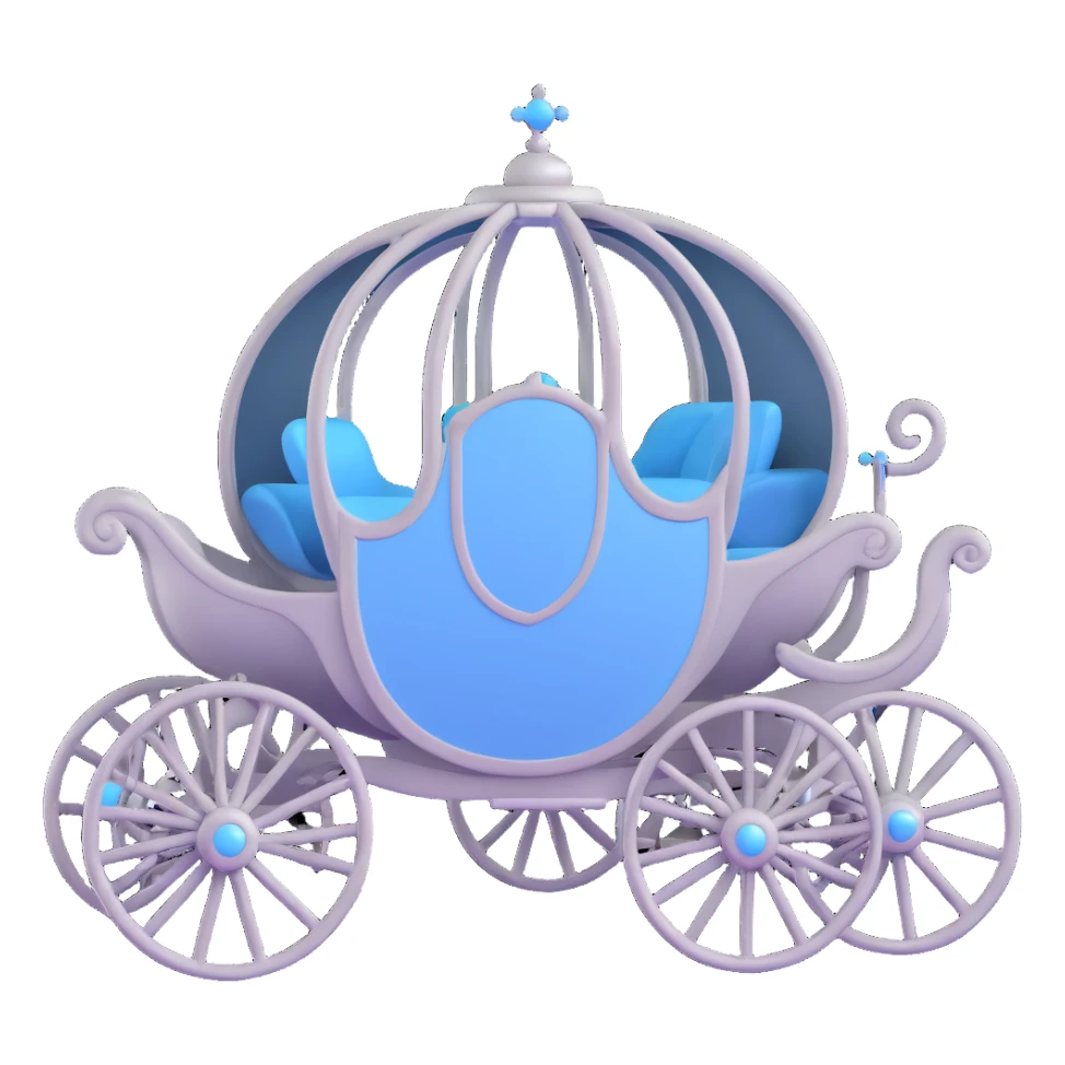 Cinderella's carriage with a silver finish sticker