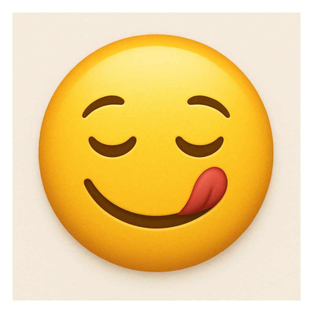 emoji with face savoring food sticker