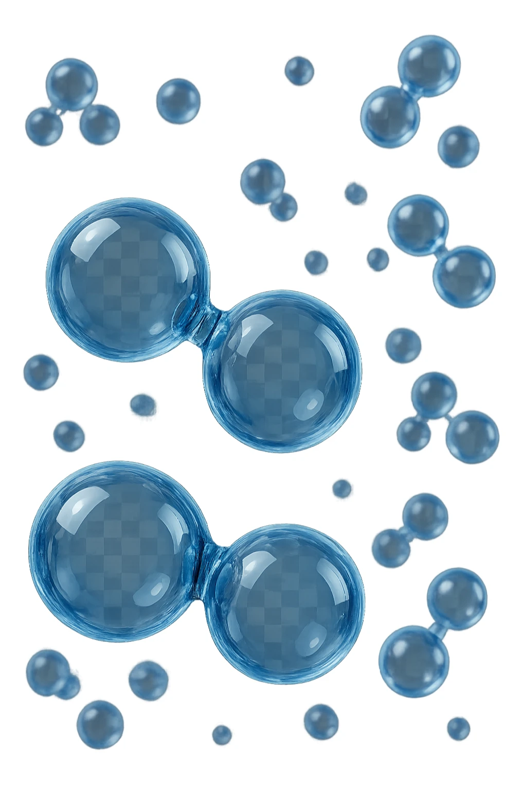 molecole di ossigeno che volano realistiche sticker