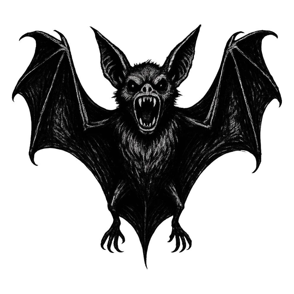 Halloween bat, make scary position, remove background   sticker