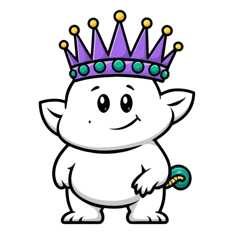 Troll wearing a crown sticker