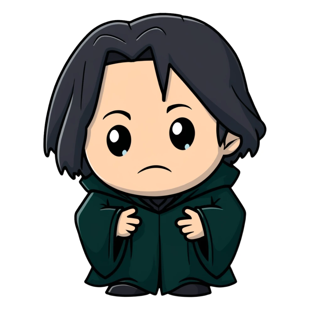 crying Snape with black robes looking depressed sticker
