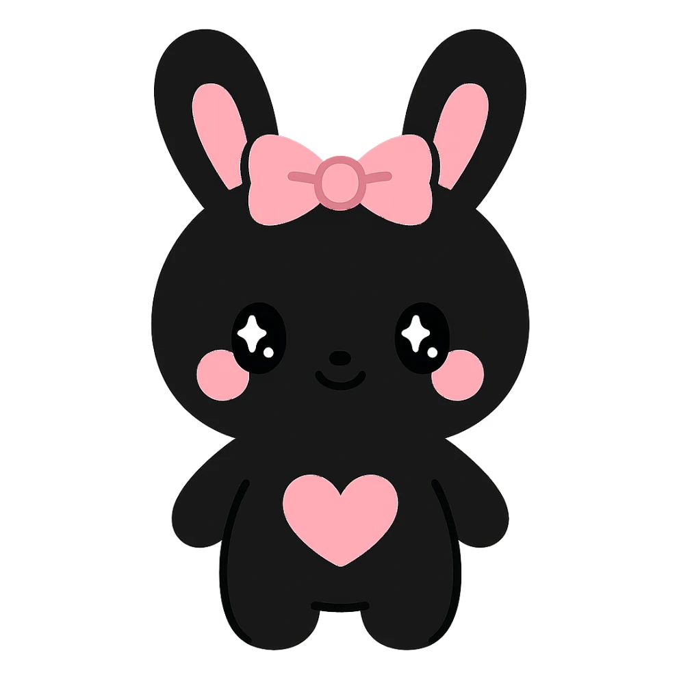 gothic bunny, black and pink sticker