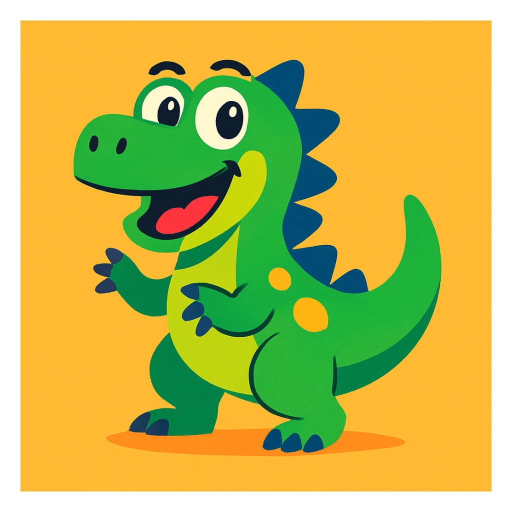 funny dinosaur, vibrant toon style sticker