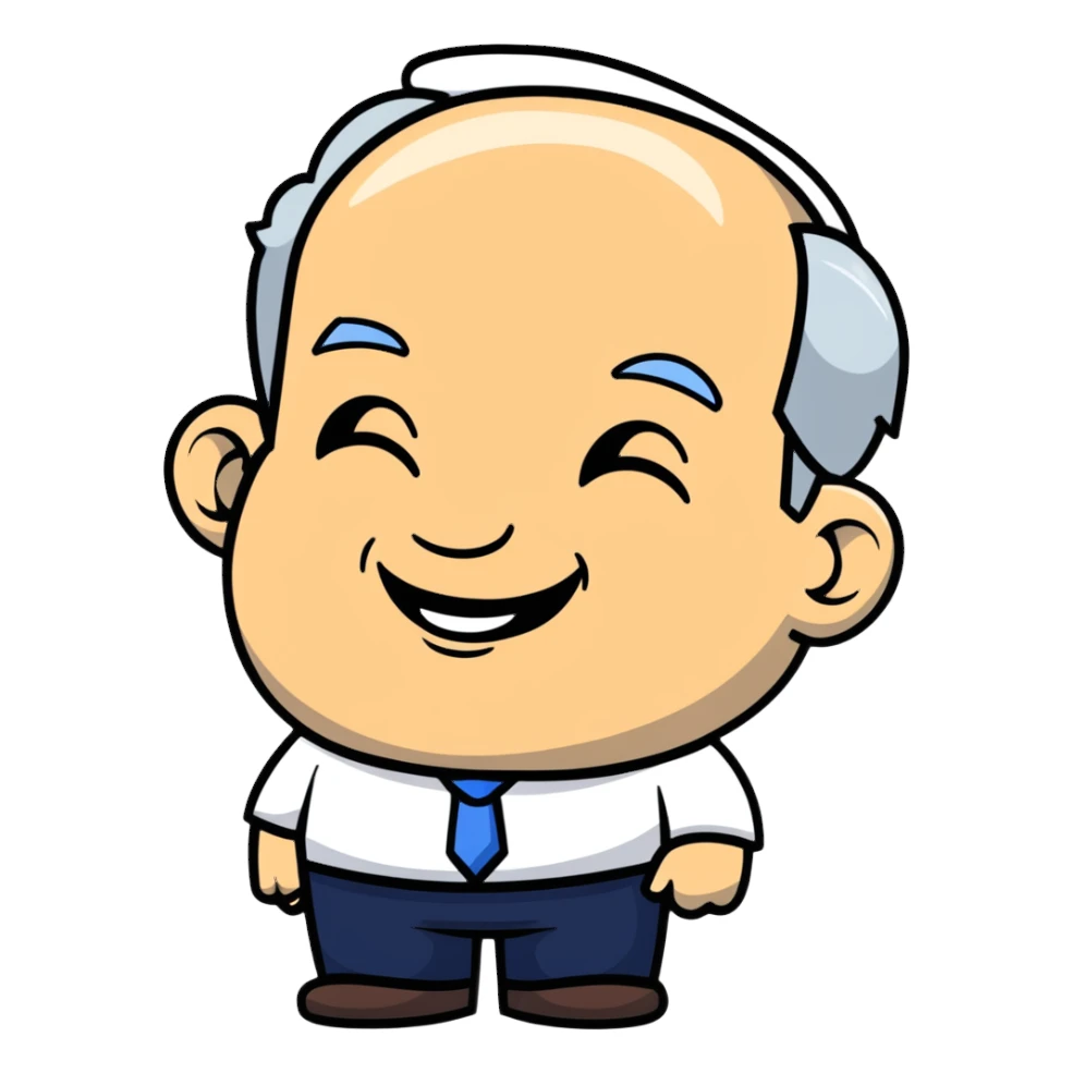 Benjamin Netanyahu shaking his head and laughing sticker