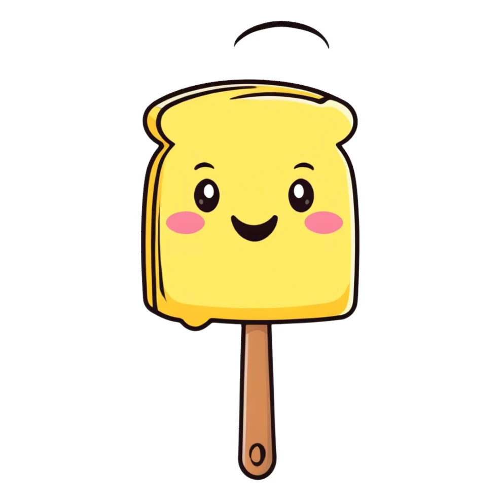 cute butter stick with a happy face sticker
