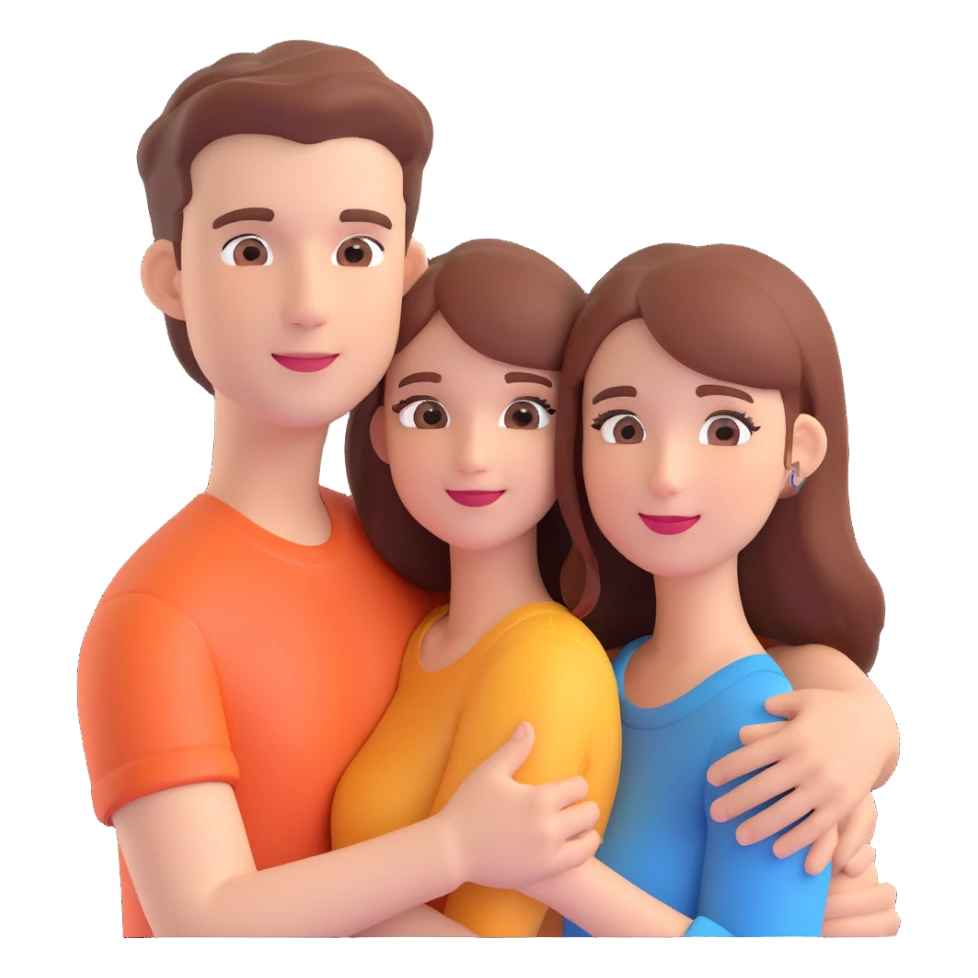 couple posing, close up pose, living room background sticker