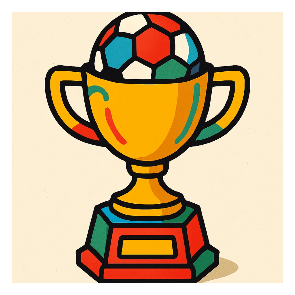 colorful soccer trophy sticker