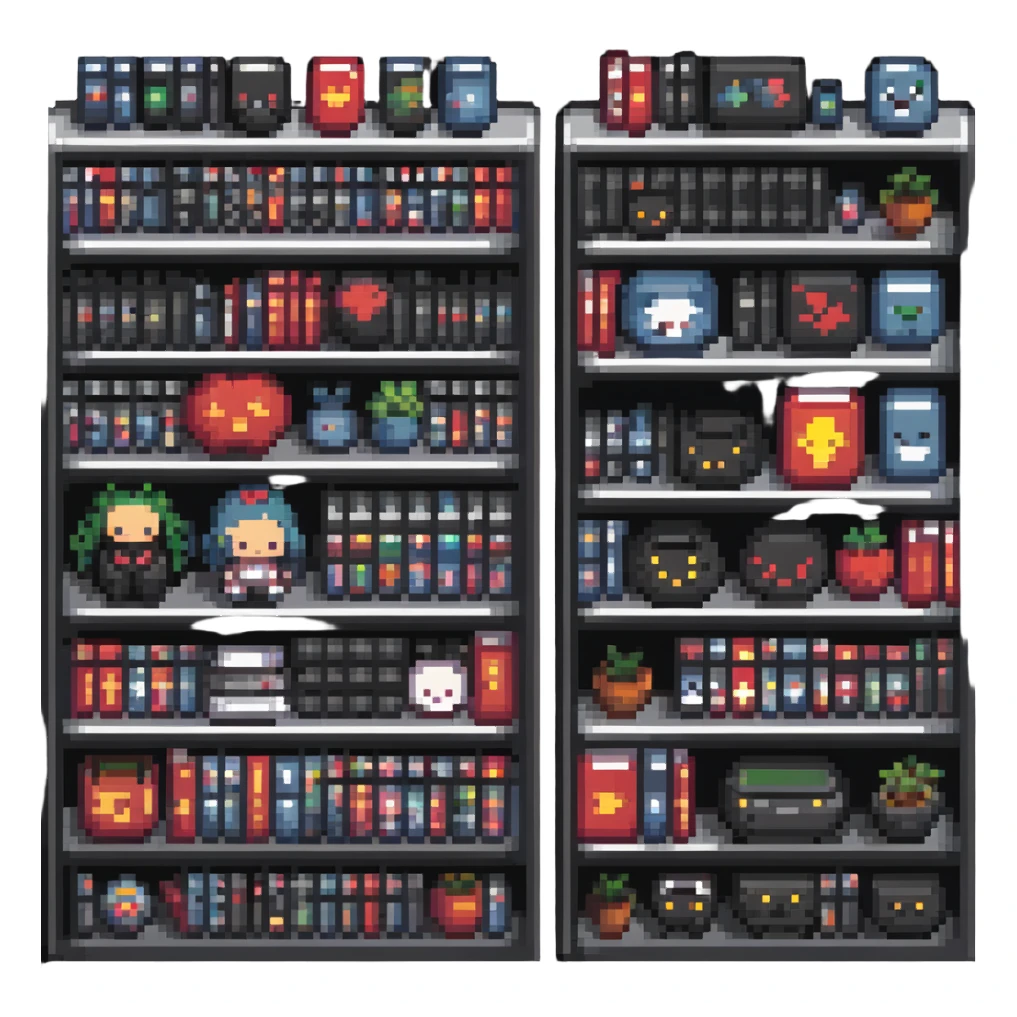 manga collection on shelf sticker