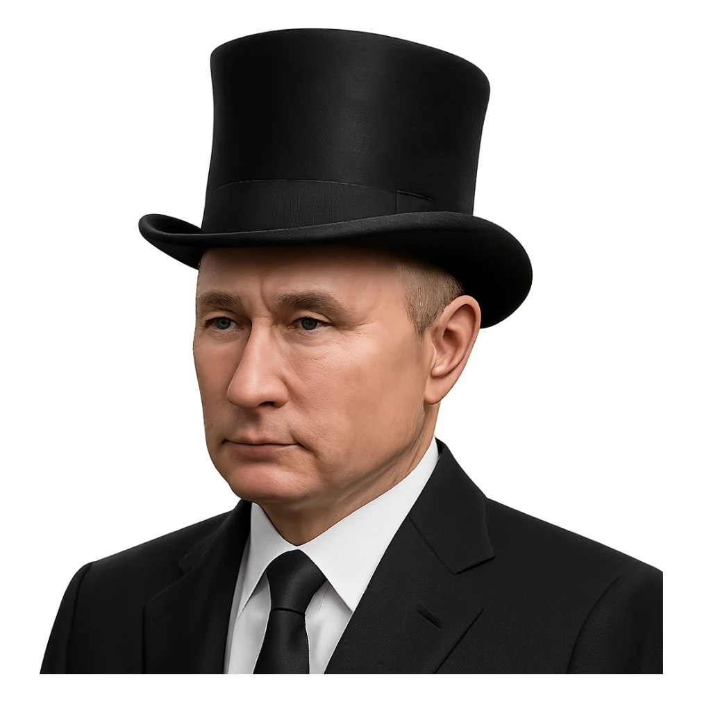 realistic Putin in a black top hat sticker