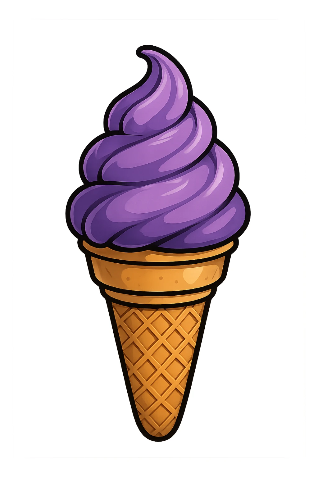 purple ice cream cone sticker