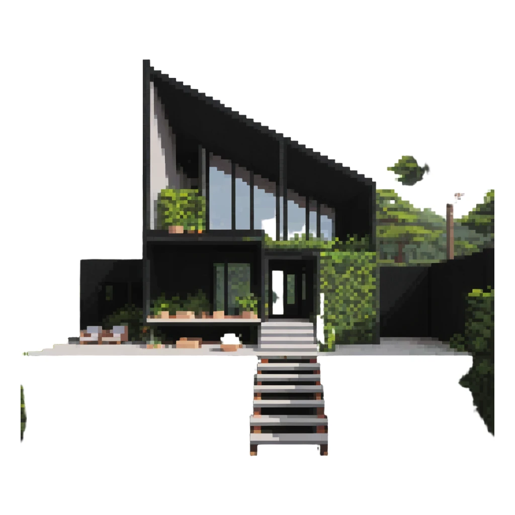 eco-friendly retreat under construction with greenery sticker