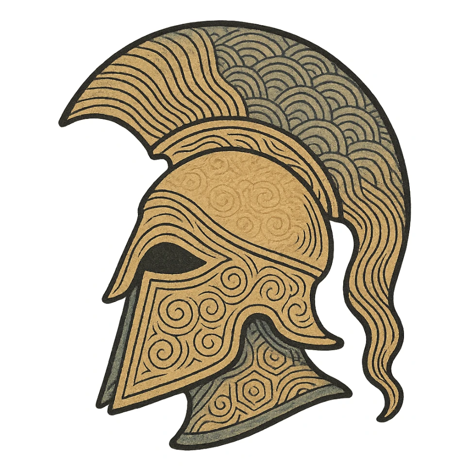 ukiyo-e inspired Athenian helmet sticker